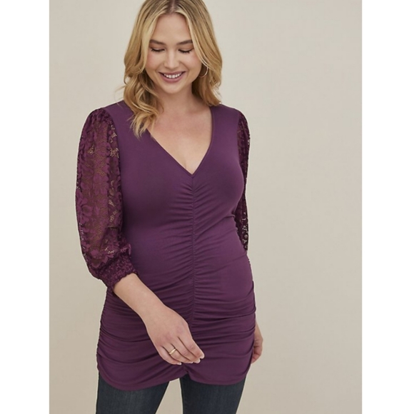 NWT TORRID 2X V-NECK RAYON/SPANDEX TOP - Picture 2 of 5